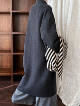 Women's Luxe Wool Long Zip-Up Oversized Coat